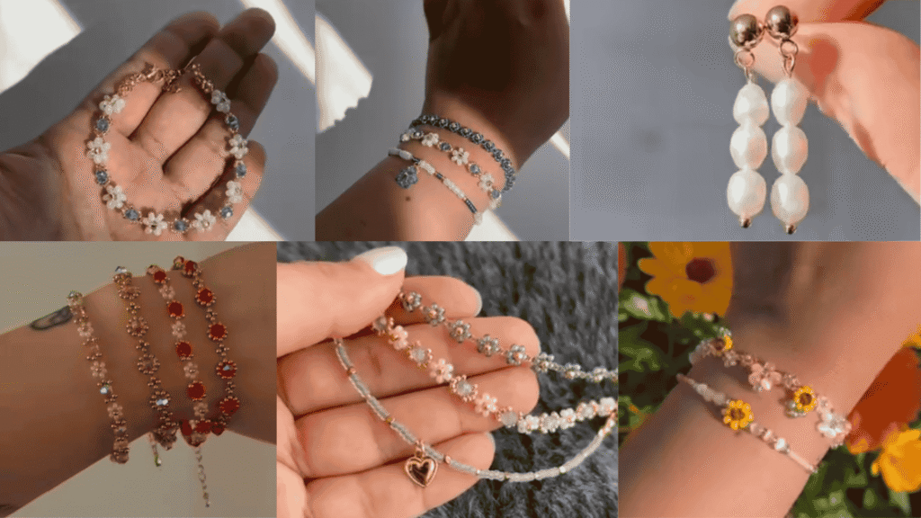 Mulheres criando bijuterias